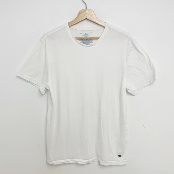 Tommy Hilfiger white short sleeve tee Sz L - Picture 1 of 10